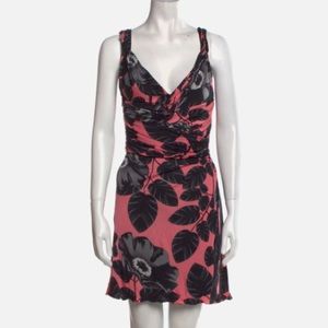 Versace Floral Print Strappy Open Back Mini Dress